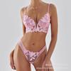 Deep V Embroidered Sexy Lingerie Set - Enhancing Bra