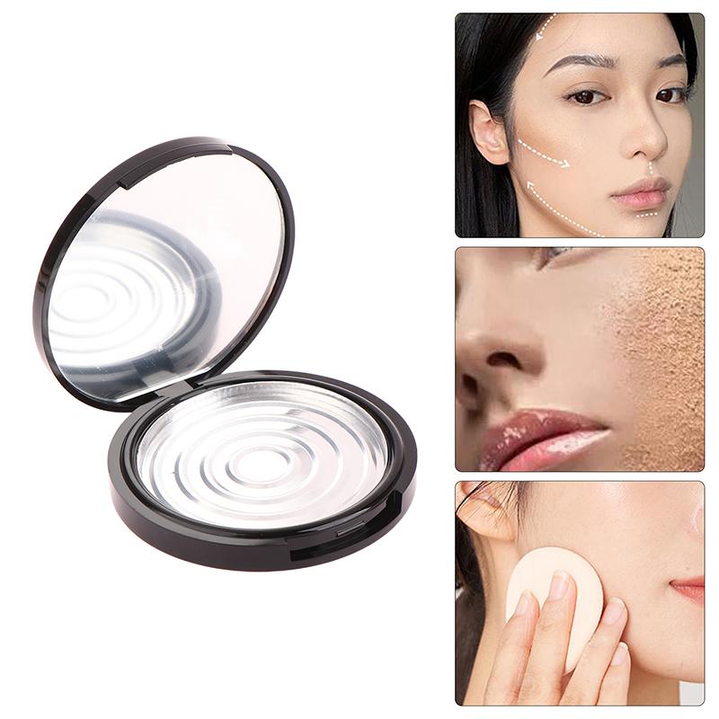 Reusable Empty Single Black Circular Highlight Box Blush Shadow Powder Box With Mirror Aluminum Pan Inside Diameter 59Mm