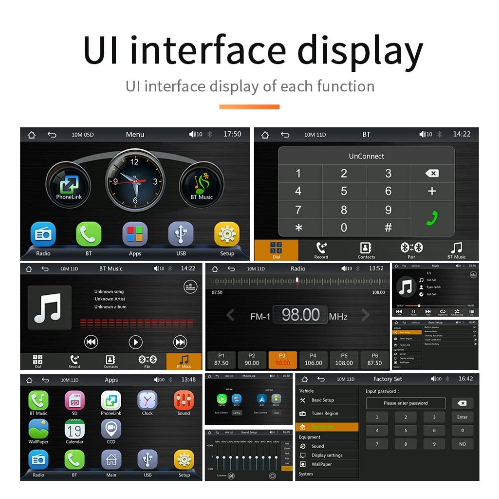 Universal 7 Zoll Multimedia Player Drahtlose CarPlay Android Auto Auto Radio intelligente systeme GPS Für Auto Display