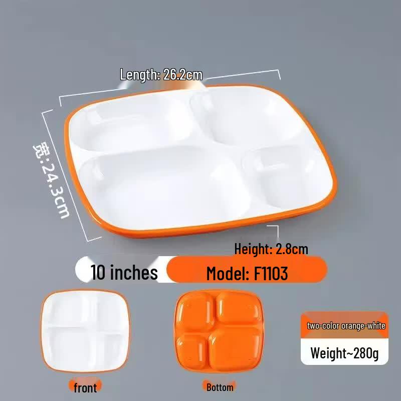 HANDUNYOU Commercial Melamine 4-Compartment Plate