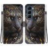 Handmade PU Leather Flip Case for Infinix Hot 50 4G (X6882, X6882B) Anti-Slip Shockproof Cover with Wrist Strap & Heart/Rose Cat Designs