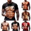 Men's Short Sleeve Muscle 3d T-shirt Abdominal Muscle Casual Pullover Short Sleeve Top