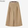 ZANZEA Women Casual Solid Color Loose A-Line Capri Pants