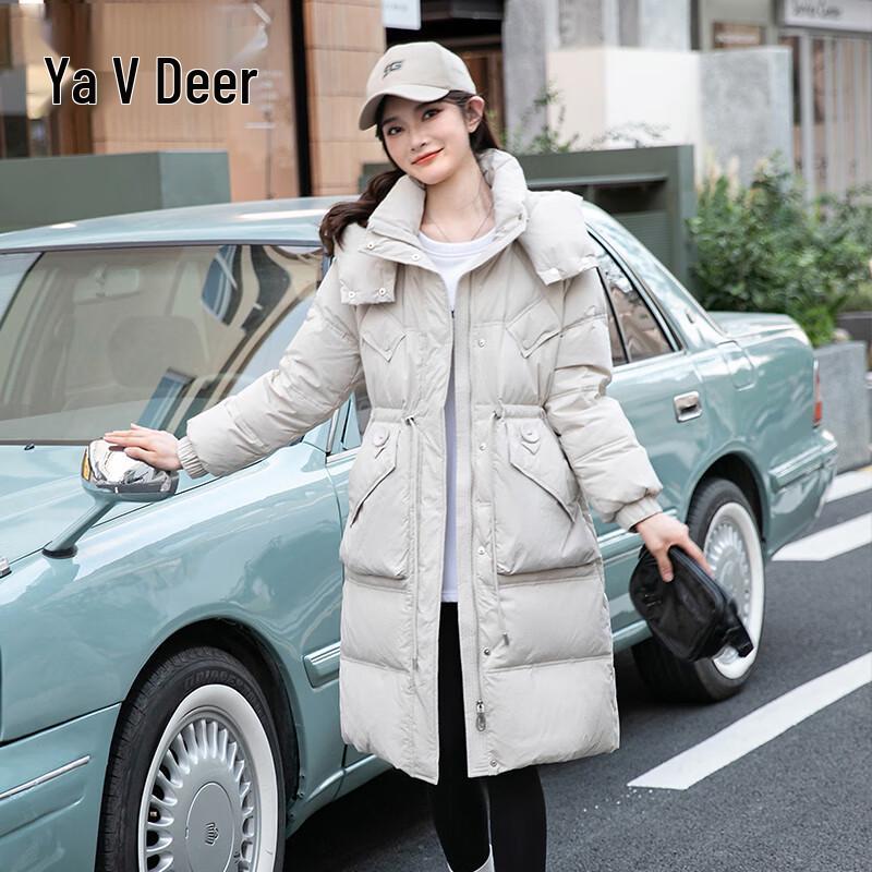 

Yalu Women s Slim-Fit Hooded Long Down Jacket M