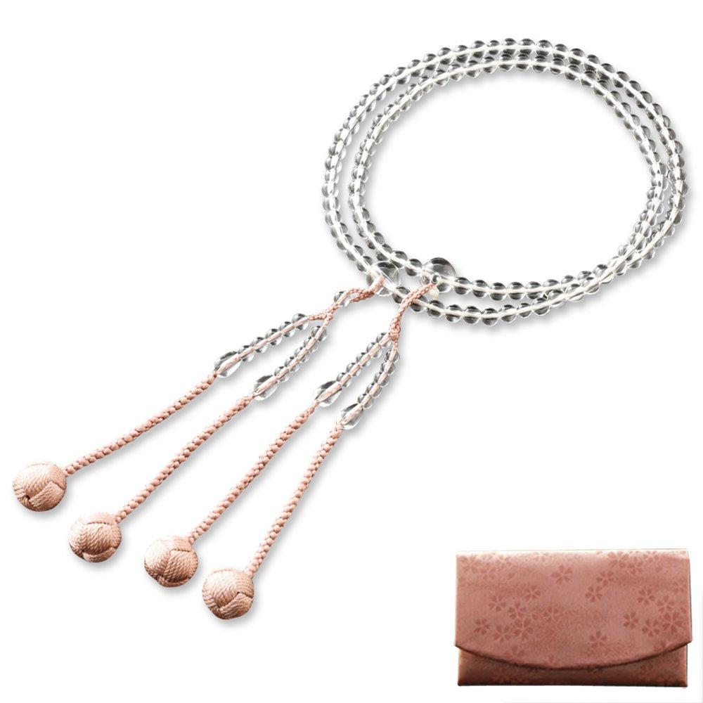 Kyoto Buddhist Altar Hayashi Prayer Beads Shingon Sect Shake 0 Genuine Crystal Official Ceremony Bag Kyoto Prayer Beads (For Women) [Bead Set] SW-038