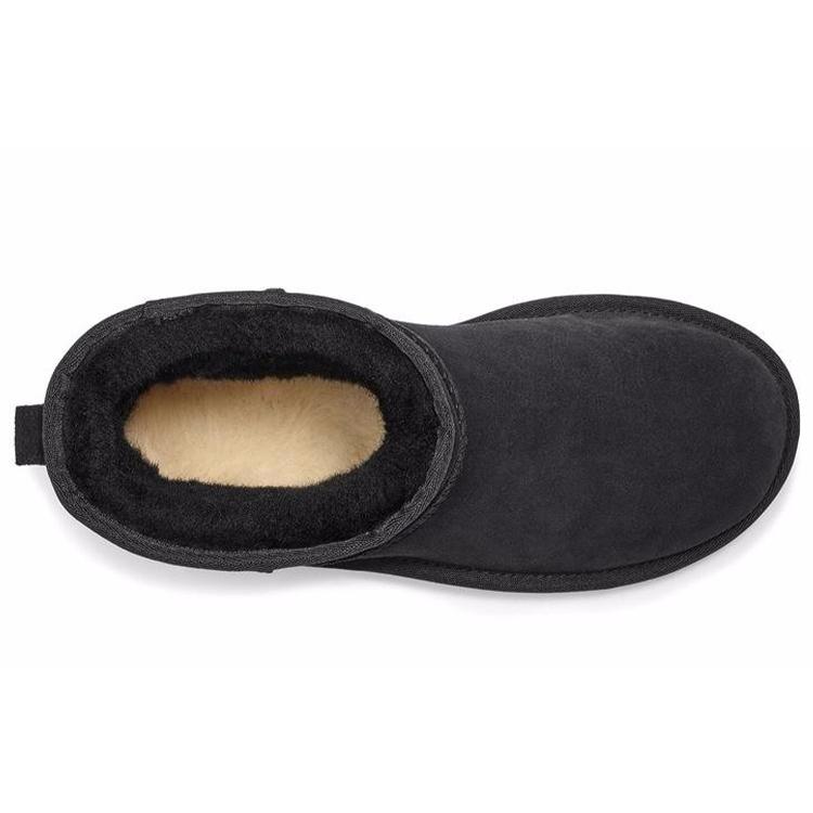 New UGG Classic Mini UGG Rubber Logo 'Black' Women's 1108231-BLK