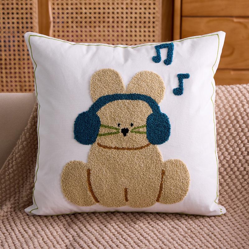 Embroidered Towel Cushion Pillow, Dropshipping, Ins-style Sofa Pillow, Home Bedside Cushion