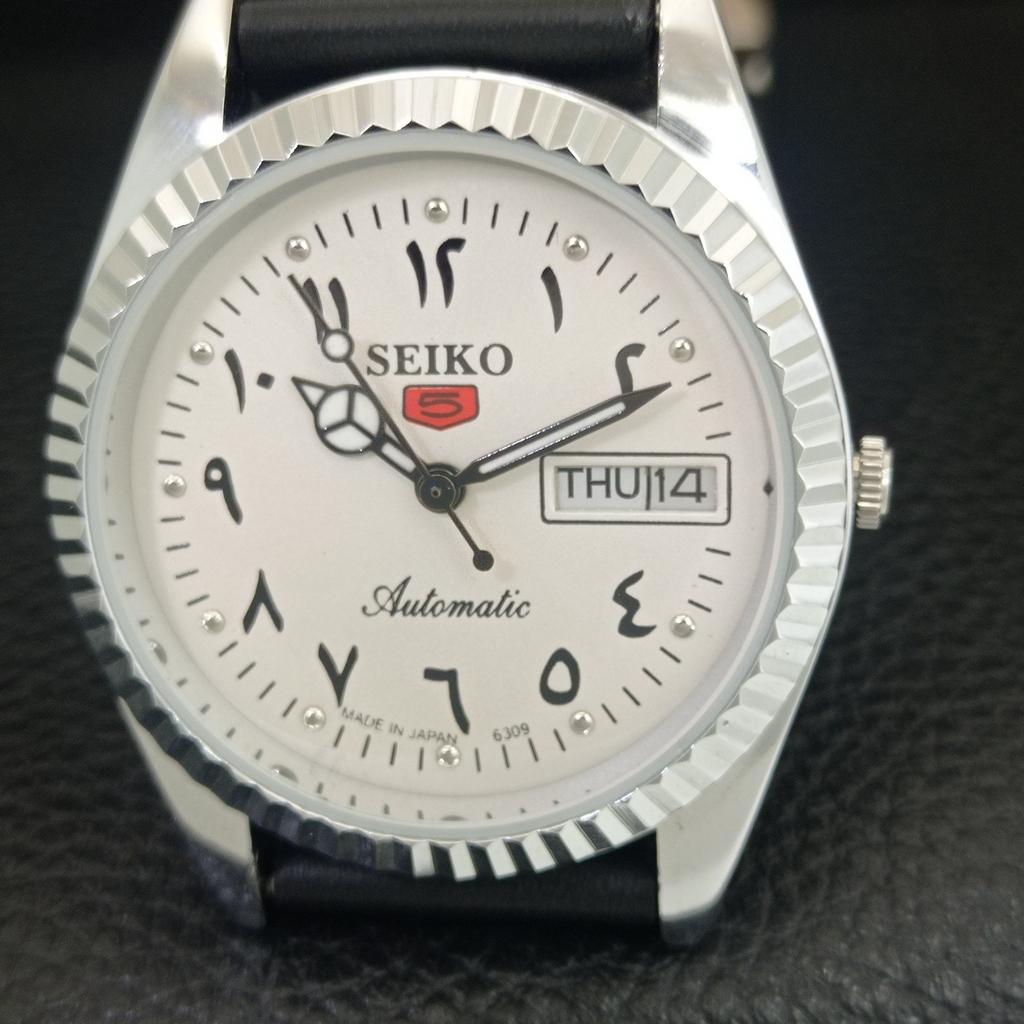 REACONDICIONADO SEIKO 5 AUTOMÁTICO 6309A VINTAGE JAPÓN PARA HOMBRE BLANCO a442481-1