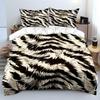 Black white abstract fur pattern Bedding Set for Kids Luxury Gift 3pcs Digital Print Comforter Set Soft Comfortable Breathable