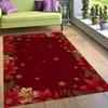 Christmas Rug, Red Poinsettia Rugs, Holiday Floral Mat, Festive Gold Snowflake Rug, Xmas Border Rug, Elegant Christmas Decor Rug