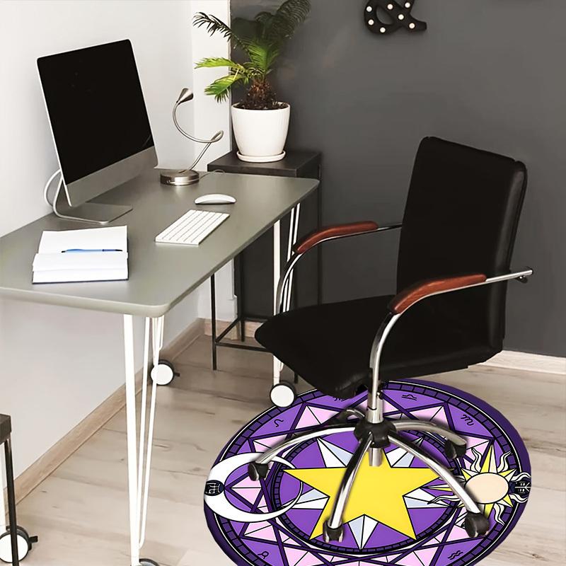 

1pc Magical Circle Symbol Round carpet, Made of Polyester,Perfect for Decorating Office Chairs, Living Rooms 80cm