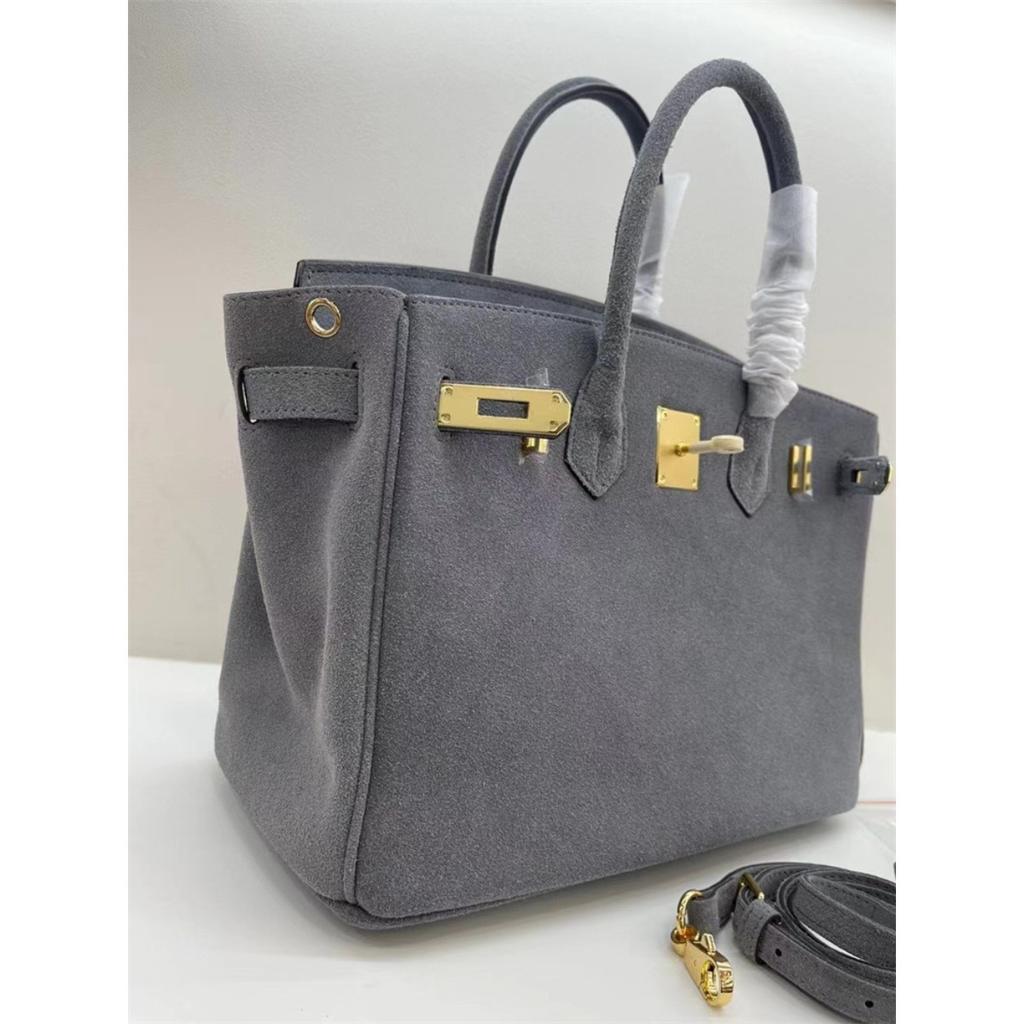 2024 Herbst und Winter neue Leder Damen Tasche matte Leder Wildleder Platin Tasche tragbar Schulter schräg über Körper Tasche