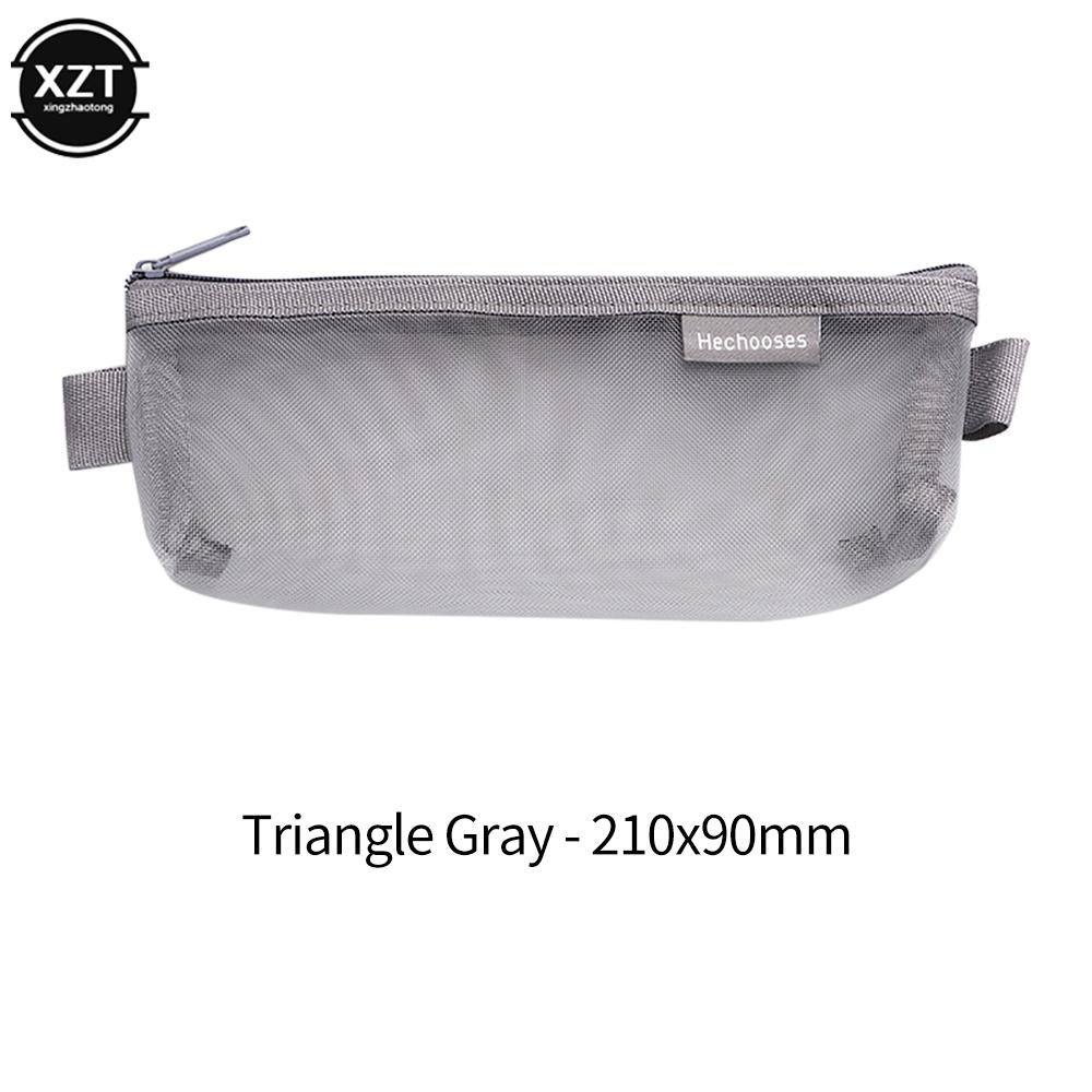 

1 PCS Creative Mesh Transparent Cute Square/Oval Portable Pen Pencil Pouch Bag School Office Supply Stationery Case Storage Bag