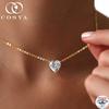 COSYA 1/2/3CT Heart Cut Moissanite Pendant Necklace for Woman S925 Silver 18K Gold Lab Diamond Solitaire Neckchain Fine Jewelry