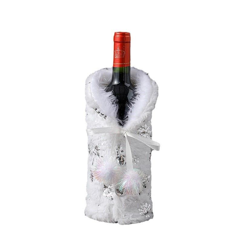 Christmas Snowflake Wine Bottle Cover, Red Wine And Champagne Decorative Wine Bag, Restaurant Scene Decoration Holiday Decoration Supplies