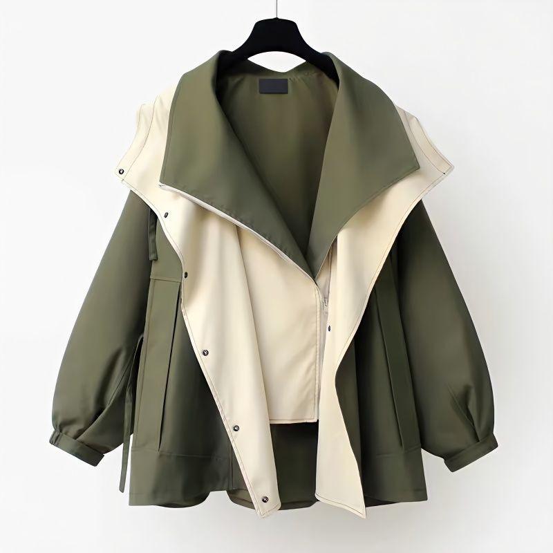 

Korean Style Waist-Cinching Mid-Length Trench Coat - 2023 Spring/Autumn Women s Fashion M (80-90 jin) зелений
