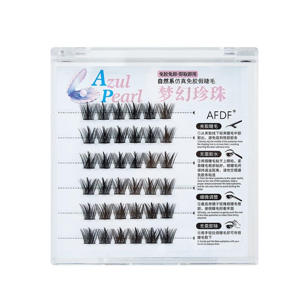 DIY Self-adhesive False Eyelashes Clusters Segmented Eyelashes Bundles Glue-Free Fake Lashes  Party
