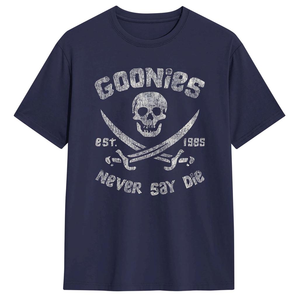 The Goonies Never Say Die Worn Out TShirt for Men Novelty 100 Cotton Tee Shirt O Neck Short Sleeve T Shirt Gift Idea Clothing
