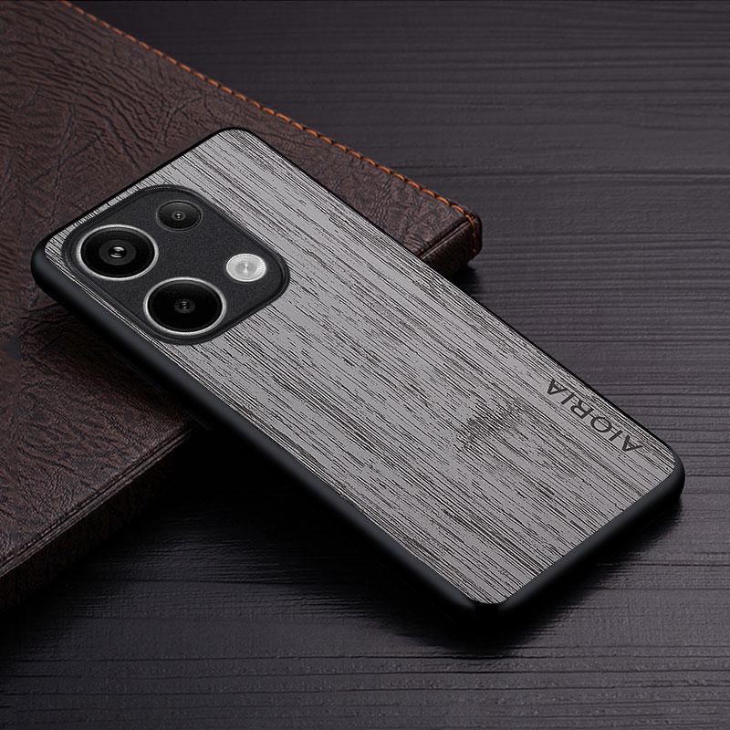 Case for Xiaomi Poco M8 M7 M6 Pro 5G 4G Funda Bamboo Wood Pattern Leather Phone Cover Luxury Coque for Poco M8 Pro Case Capa