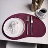 New Cashew Shaped Leather Placemat Faux Velvet Nordic Decorative Table Mat Waterproof Double-sided Dinner Table Place Mat