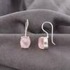 Rose Quartz Gemstone Jewelry, 925 solid Sterling Silver Earrings, AAA+ Silver Jewelry Handmade Adorable Gift For Her