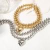 2 Pack Elegant Heart Pendant Necklace Exquisites Heart Necklace Long Lasting