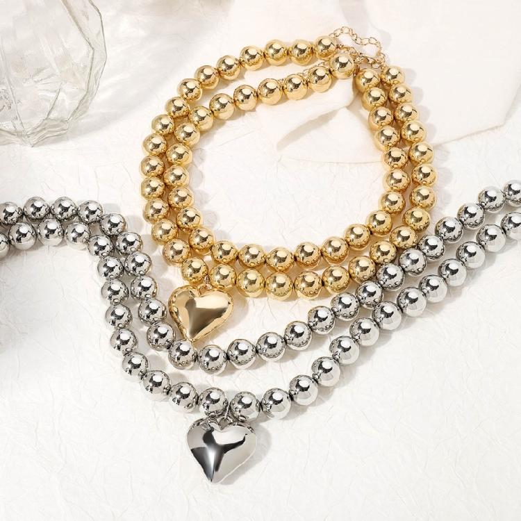 2 Pack Elegant Heart Pendant Necklace Exquisites Heart Necklace Long Lasting