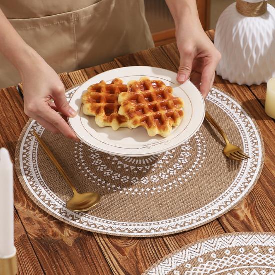 Placemat Reusable Heat Insulating Heat Resistant Table Mats Wear-Resistant Stain-Proof Protection for Home