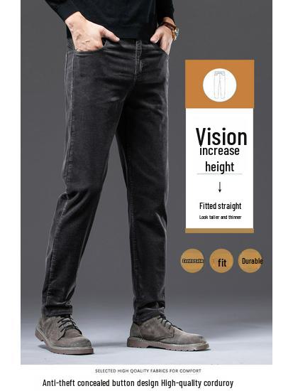 Pánské 2025 Slim Fit Manšestrové Ležérní Business Kalhoty