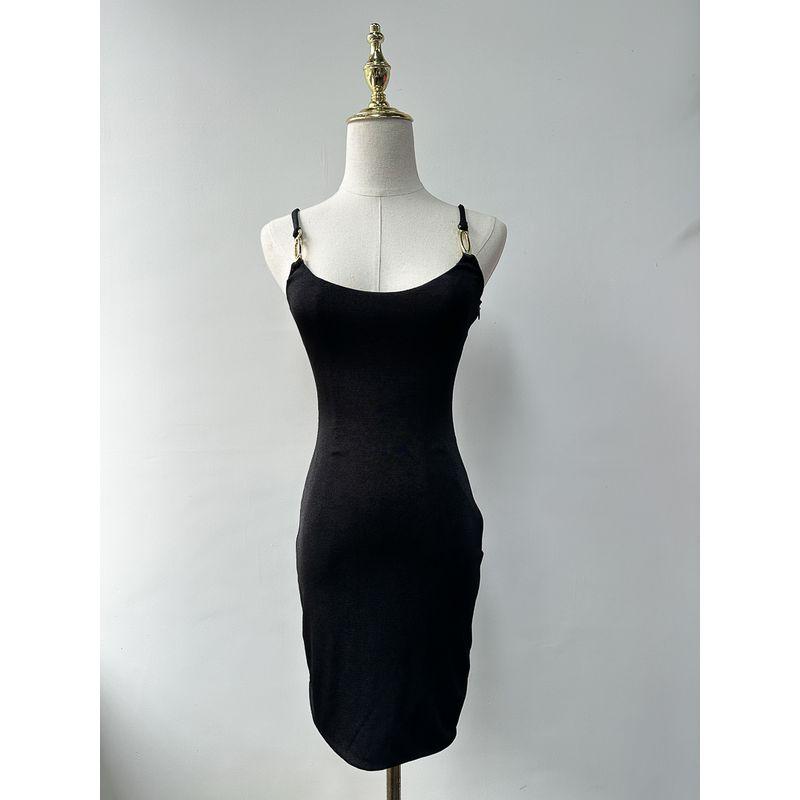 

Внешняя торговля Чистый Оригинал Kapr * Нишевый Дизайн Чистое Желание Ветер Показать Фигуру Металлическая Подвеска Сексуальное Мини-платье Гяру Black Metal Strap Dress XS