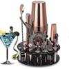 Bartender Kit,20-piece Rose Gold Cocktail Shaker Set With Rotating Acrylic Stand,for Mixed Drinks Martini Home Bar Tools - Pengjun
