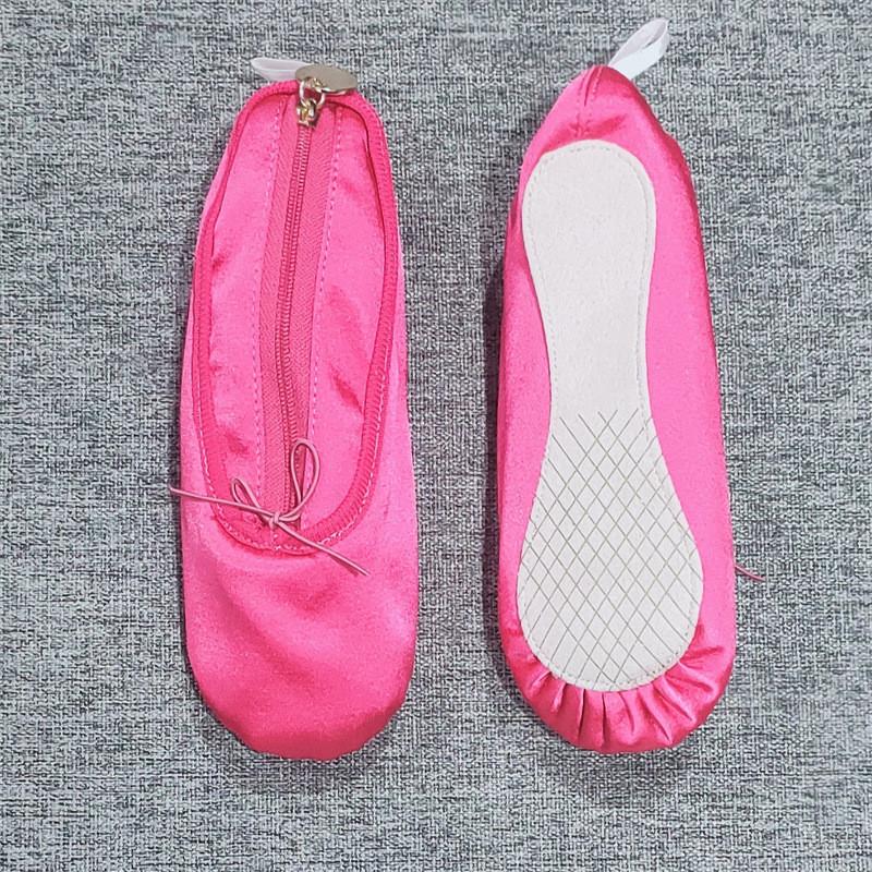 Pink Ballet Shoe Satins Student Pencil Bag Multifunctional Cosmetic