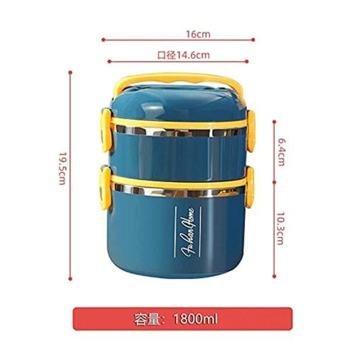 Bynar Insulated Lunch Box, 2500ml, Three-Tier, with Bento Bag, Chopsticks, and Spoon, Vacuum Insulated, Suitable for Children, Adults, Women, and Men,