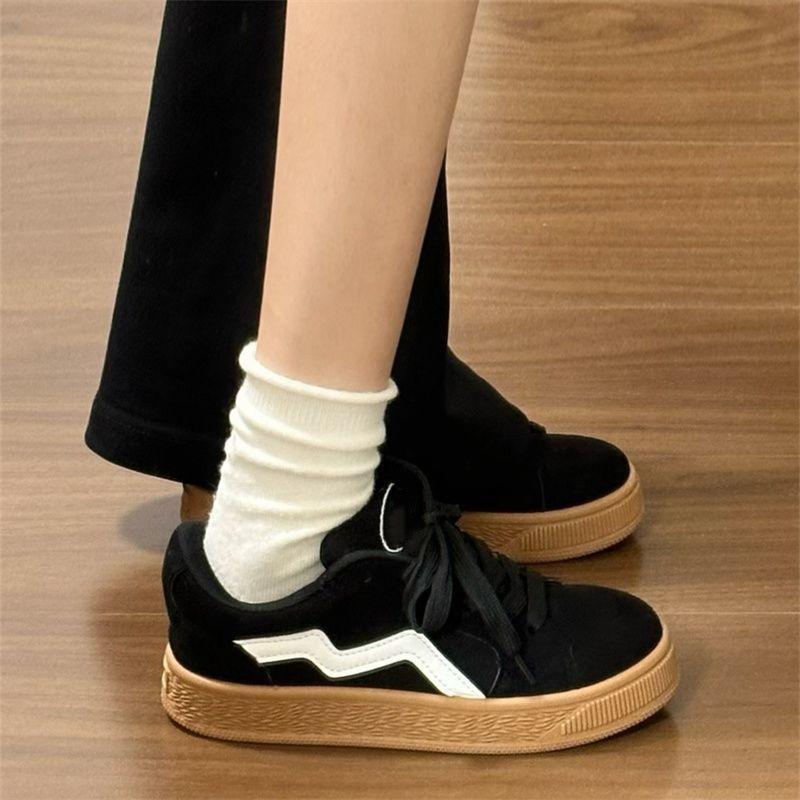 

New black retro wave bread shoes women s classic versatile couple board shoes platform comfortable casual shoes women 35 чёрный