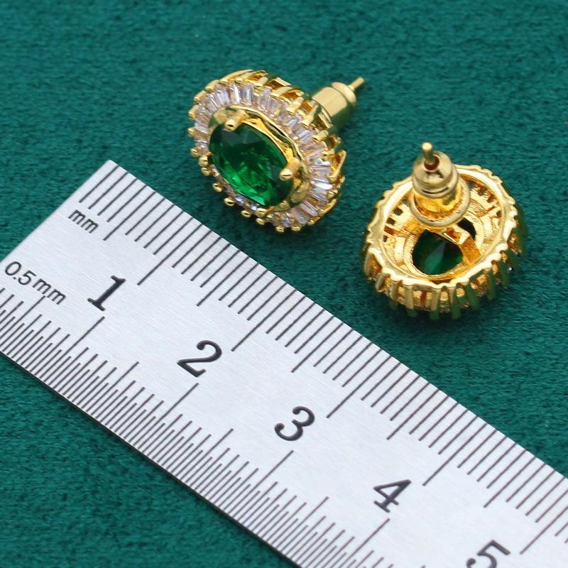 Europe and  Heat Allergy AAA Zircon Necklace Earring Ring Jewelry Set