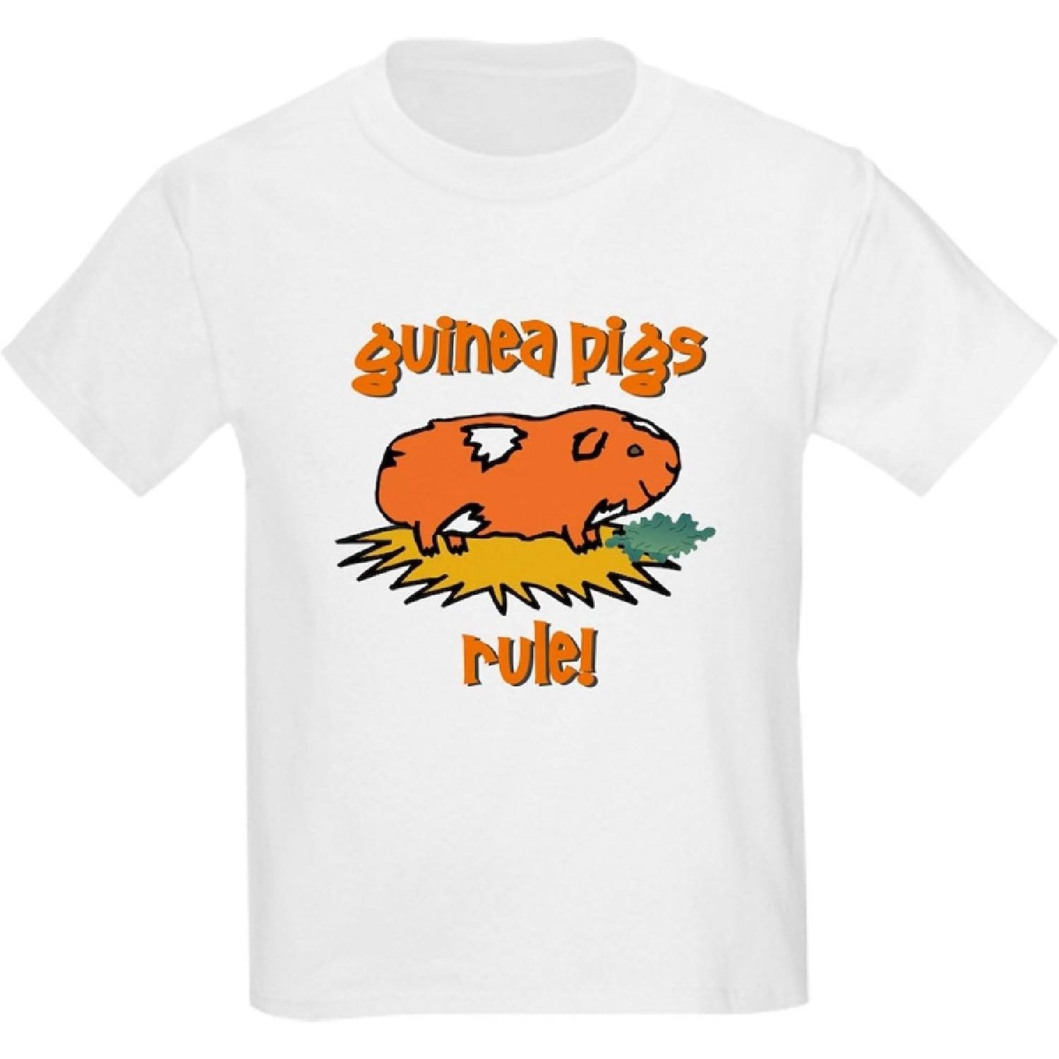 

CafePress Guinea Pig T Shirt, Kids_ Guinea Pigs Rule Youth Kids Cotton T-Shirt XXXXXL білий