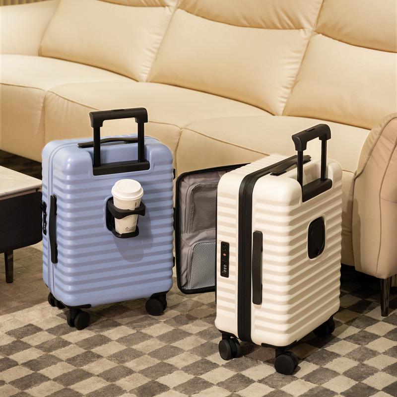 20-inch Expandable Carry-on Luggage with Side Opening and Lock - Men's Travel Set Option