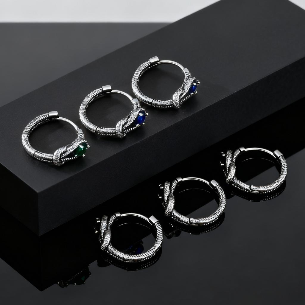 Unique Design Snake Knot Hoop Earrings Hoop Earrings for Men, Fashion Zircon Earrings, Hypoallergenic Piercing Creative Jewelry