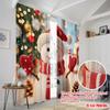2pcs,2D Plane Printing Curtain Fabric Cute Snowman Christmas Festive Season (4) Versatile 100% Polyester (without Rod) Art Deco
