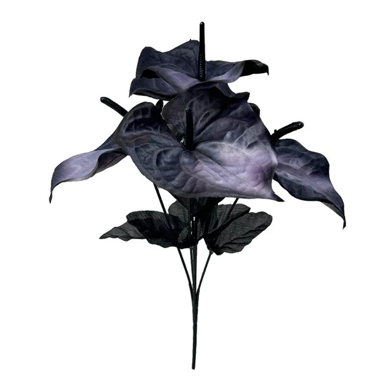 12pcs Dark Gothic Style Artificial Black Rose Flowers Bouquet for Wedding Bridal Shower Home Decor Valentines Day Gift