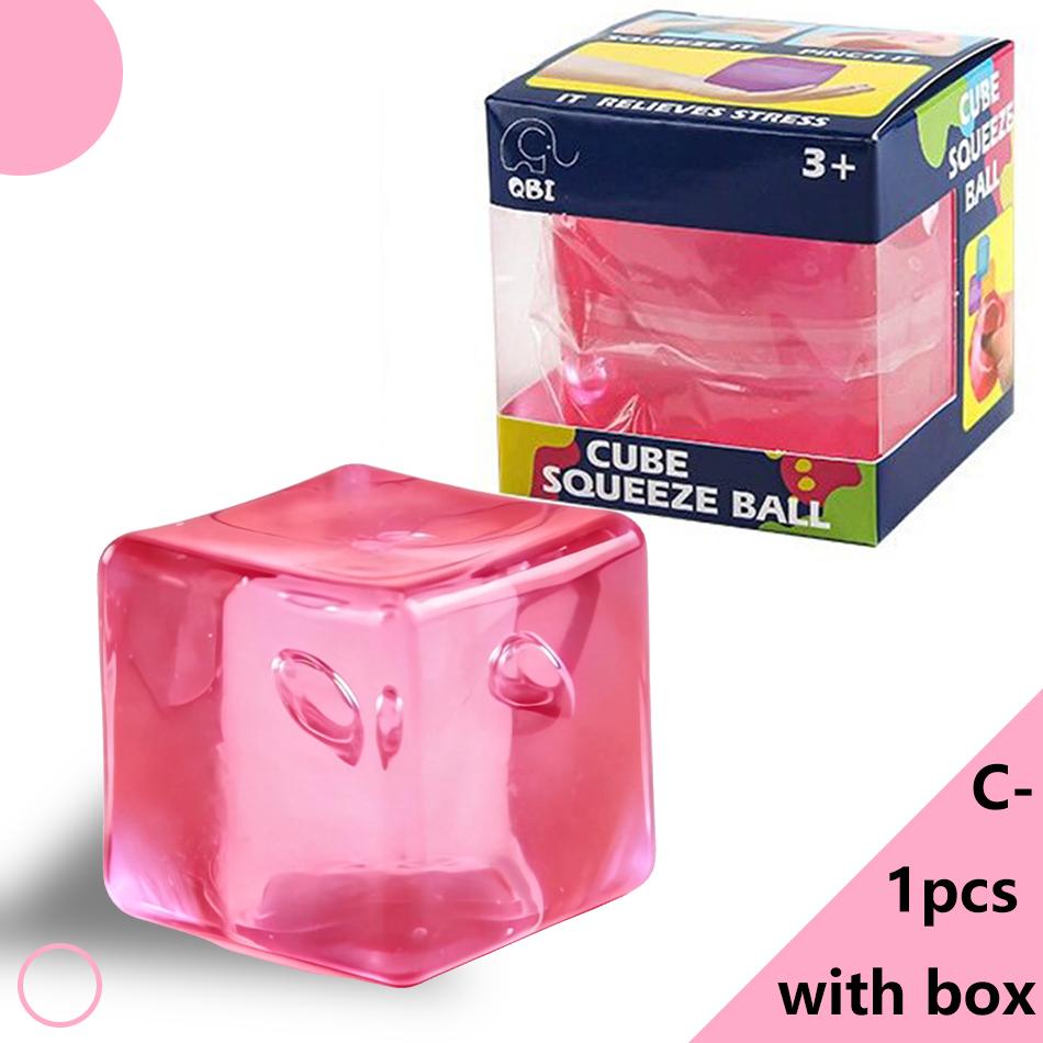 Spielzeug Spielzeug Spielzeug Schöner quadratischer Eis-Stressball Fidget Stressabbau Autismus Sensorisch Weich Knetbar Partygeschenke Geschenke für Erwachsene Kinder