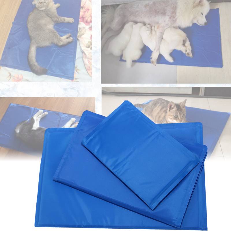 Pet Mat Gel Dog Cat Cooling Sleeping Pad Summer Pets Supplies Square Blue