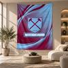 Arazzo Decorativo, Arte da Parete Stampato West Ham United Football, Appeso a Parete Leggero per Sfondo Camera da Letto