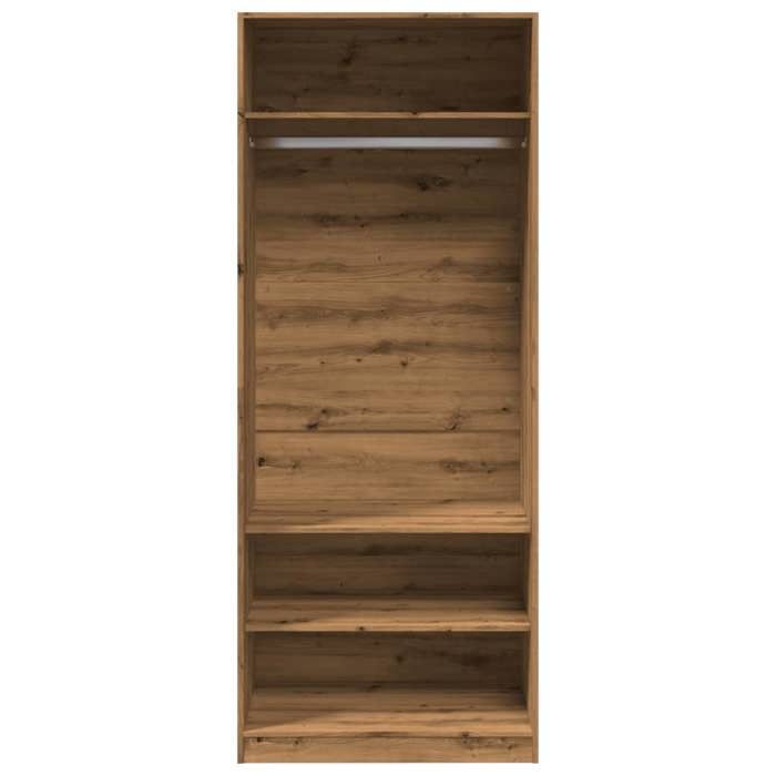 VidaXL Garde-robe chêne artisanal 80x50x200 cm bois d'ingénierie, armoire de rangement, organisateur de garde-robe, armoire, 3307701