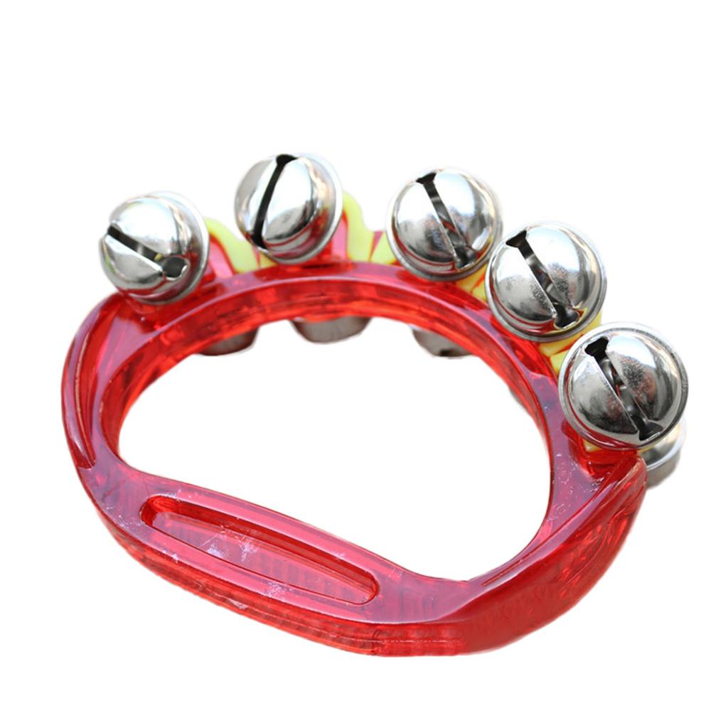 1PC Kunststoff Musikinstrumente Spielzeug Farbe Halbkreis Hand Glocke Haut Fünf Glocken