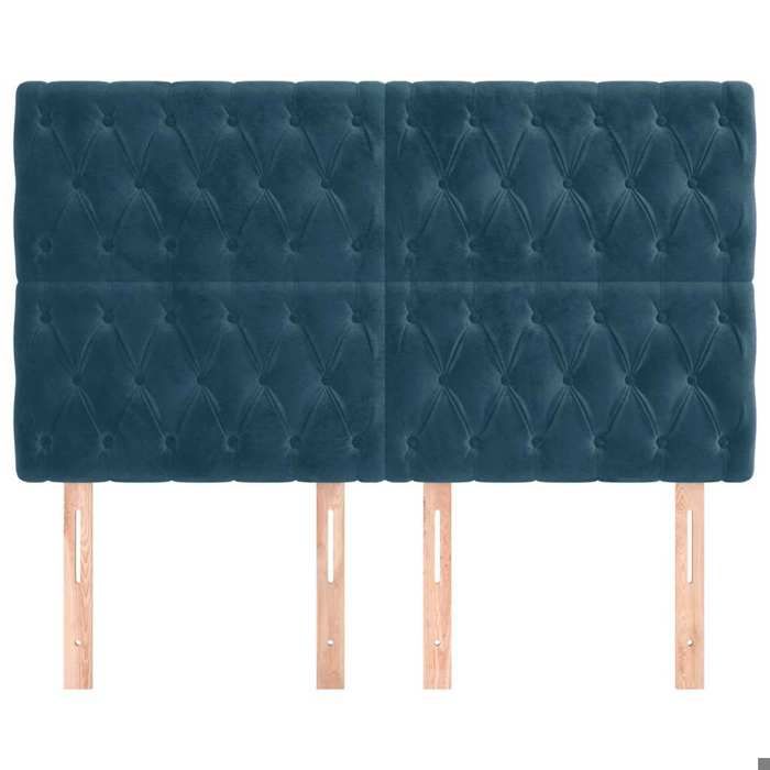 Exclusive House - Dark Blue Headboard 160x7x118/128 Cm Velvet