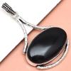 Black Spinal Gemstone Handmade Women's Unisex Silver Jewelry Pendant 2.5