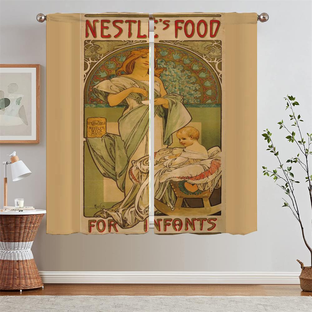 

Альфонс Муха кухонные шторы 2 шт. оконные шторы для дома украшения спальни дешевые вещи с бесплатной доставкой для домашних жалюзи W50xH70cmx2pcs-CL