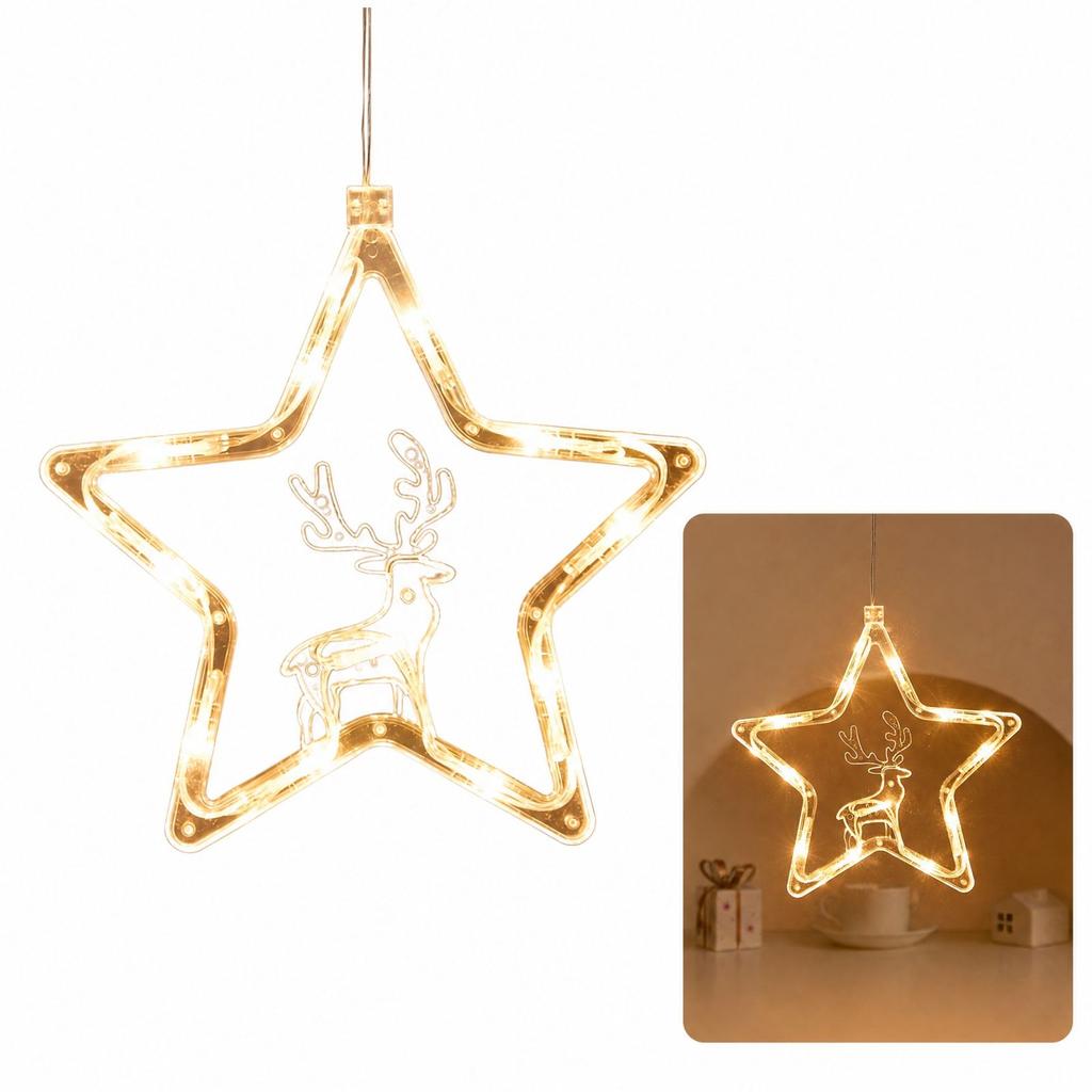 Christmas Tree Decorative Suction Cup Lights, Colorful String Lights with, Flashing and Timer Modes, 3 AAA Battery Operated