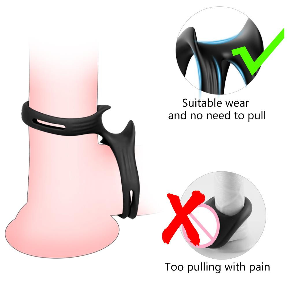 Double Men's Ring Penis Cock Ring Delay Ejaculation Couple Ring Dick Accessories for Sex Games Sexulaes Toys